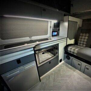 SWB Element plus kitchen with an oven fitted.